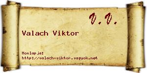 Valach Viktor névjegykártya